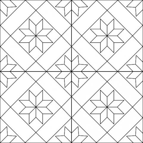 Cement tiles - Rose des Vents pattern